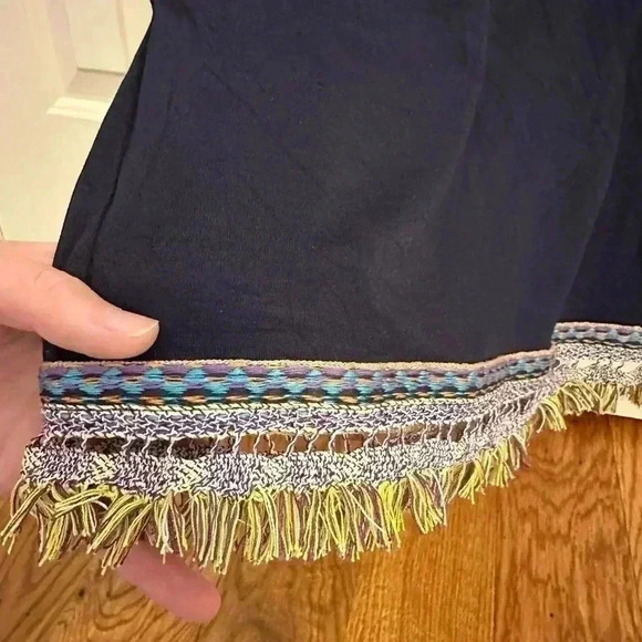 Trina Turk Navy Fringe Hem Tank Top - Picture 2 of 6